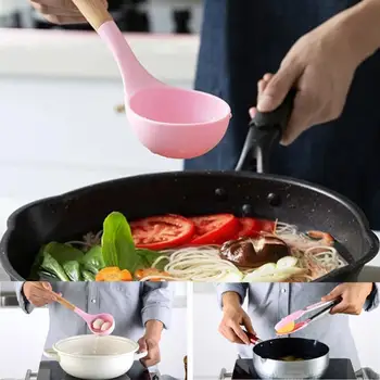 

11pcs Kitchen Utensils Set Heat Resistant Hanging With Storage Barrel Home Non Stick Tongs Frying Silicone Spatula Cooking Tools