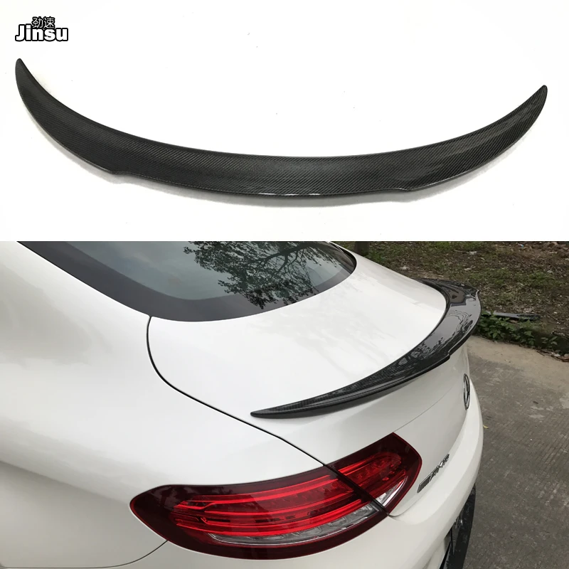 

Настоящее углеродное волокно для Benz C class coupe c200 c220 c250 2 door 2015 - 2018 FD style спойлер заднего багажника, крыла lip car styling