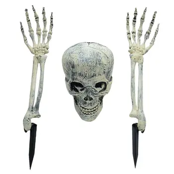 

3pcs/set Halloween Skeleton Hand Bone Skull Ghost Hand Ghost Head Set Halloween Spoof Products new