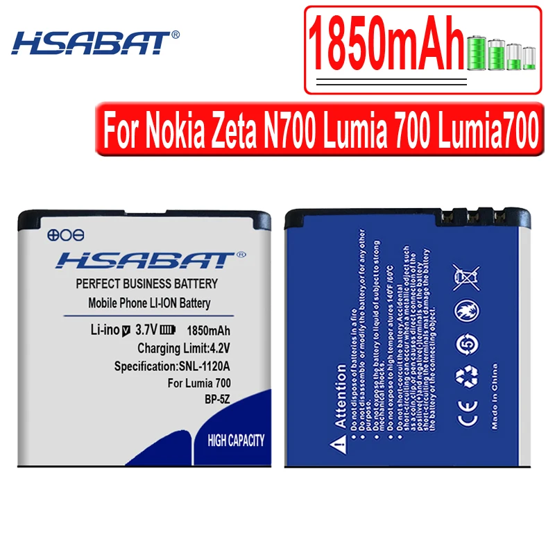 Аккумулятор HSABAT для Nokia Zeta N700 Lumia 700 аккумулятор 1850 мАч 700|Аккумуляторы мобильных