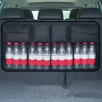 

Car Rear Seat Back Storage Bag Multi Hanging Nets Pocket Universal Net Pocket Trunk Bag Organizer Auto Stowing Tidying Interior