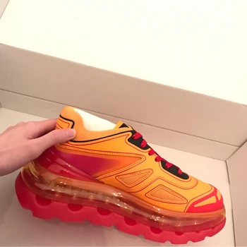 

New Air Cushion Summer Transparent Thick-soled Wedge Chunky Sneakers Female Wild Breathable Casual Sports Shoes Running Shoes