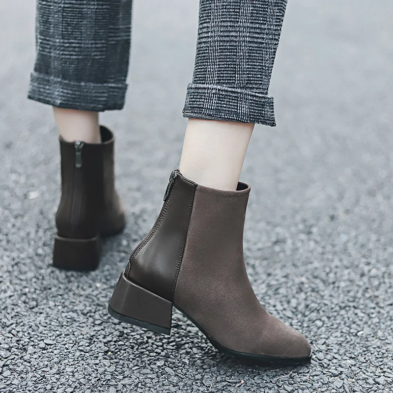 

Martin boots female 2019 new wild ankle boots women spring and autumn single boots thick with a small short boots thin boots