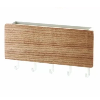 

Japanese-Style Wall-Mounted Key Rack Key Hole-Free Hook Key Rack Door Multi-Function Solid Wood Debris Storage Rack