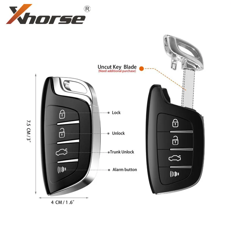 XSCS00EN Xhorse красочный Кристальный стиль Smart Key 5 шт./лот| |