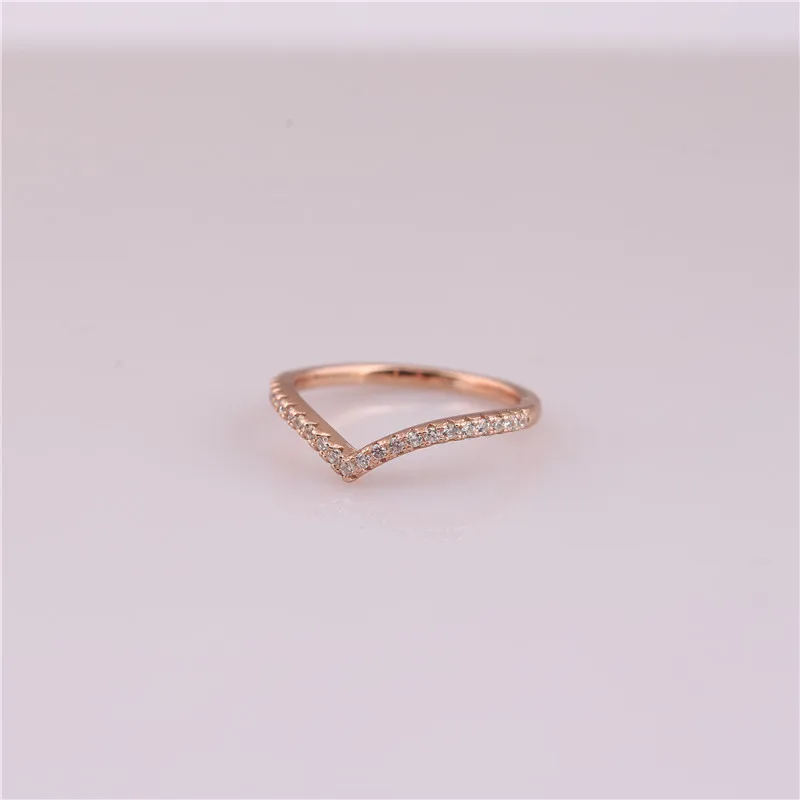 925 sterling silver cz rose gold wish bone ring Sparkling Wishbone Ring Polished Wishbone Ring birthday present