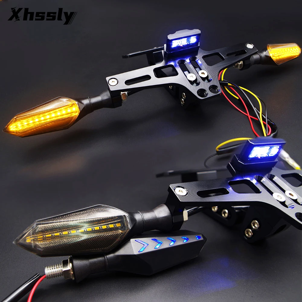 Motorcycle Rear License Plate Mount Holder Bracket With LED Light For  SUZUKI Burgman 125 Dl 650 V Strom Sj410 Gsr600 Gsxs 1000 - AliExpress  Automobiles \u0026 Motorcycles
