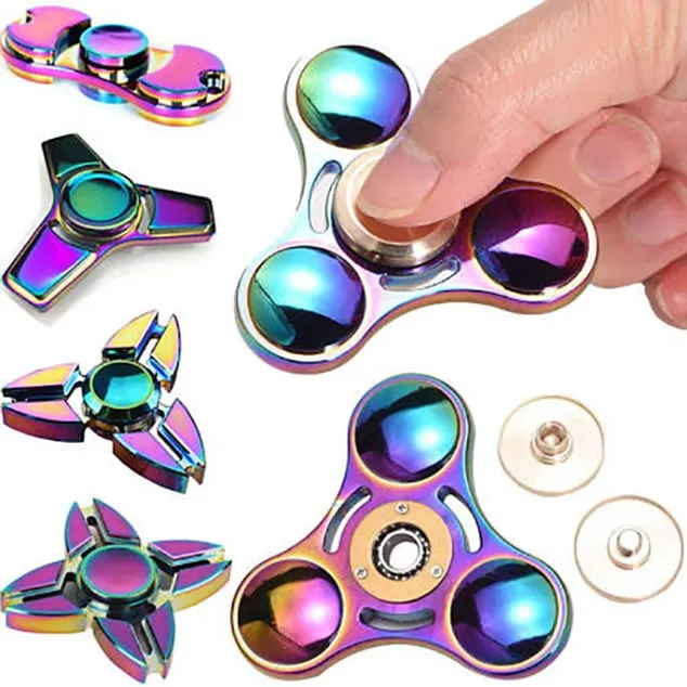 Metal Rainbow Fidget Spinner EDC Hand Spinner Anti-Anxiety Toy for