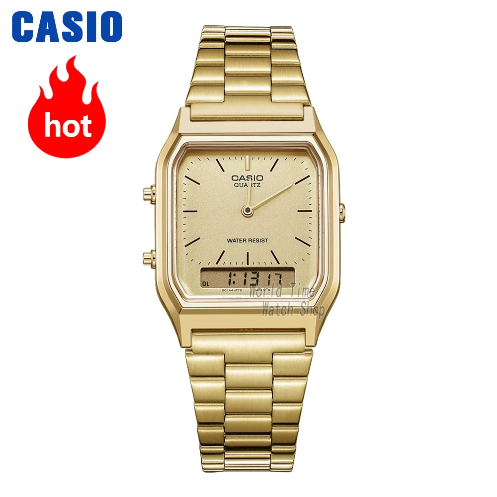 casio quartz water resist gold