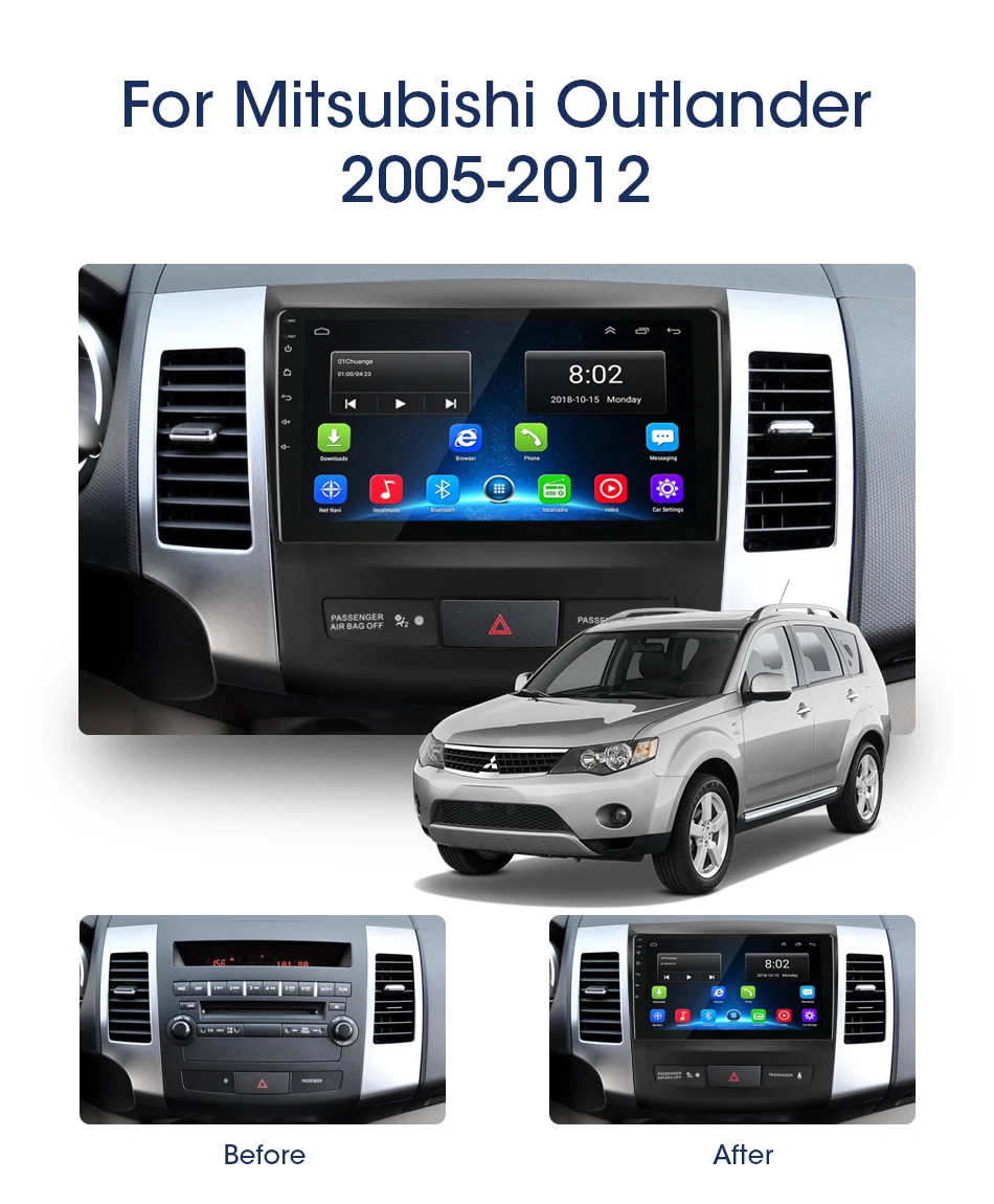 Flash Deal 2 Din 2G+32G Android 8.0 Car Radio for Mitsubishi Outlander Xl 2 CW0W 2005-2012 Navigation GPS Coche Players DVD Head Unit RDS 0