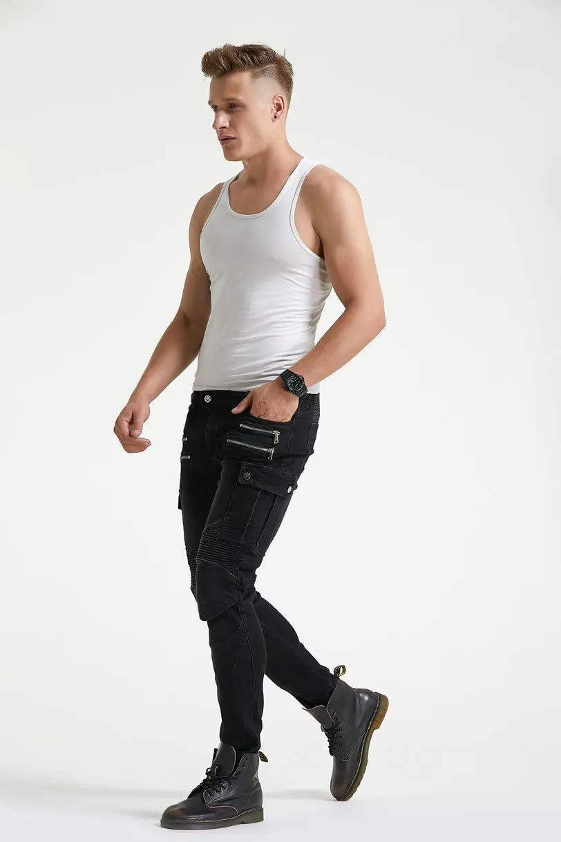 Green Motorcycle Pants Men Motocross Racing Trousers Cargo Jeans Touring Riding Pantalon Moto Pants Motorcycle Equipment Pants