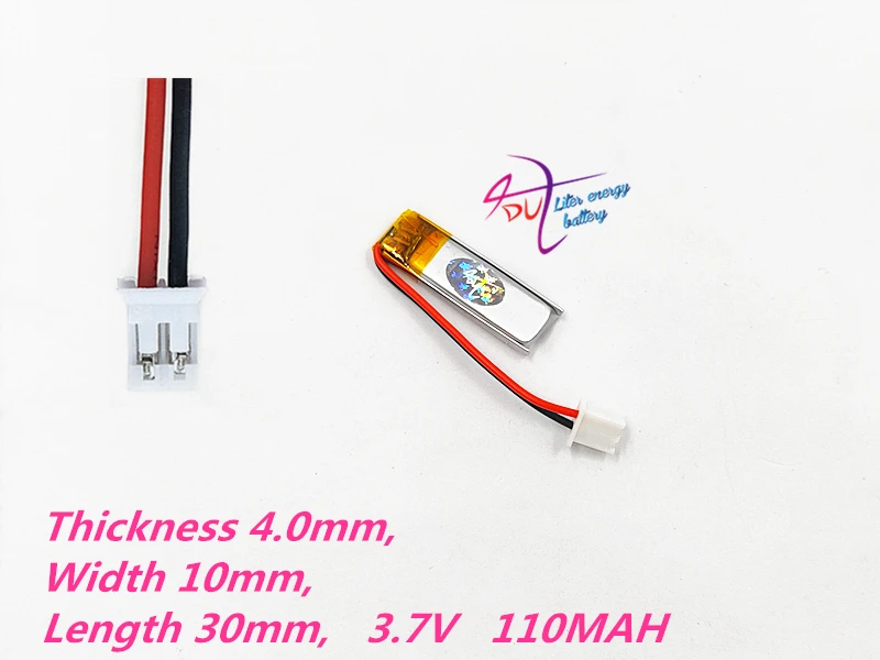 5 шт. 401030 3,7 в 110 мАч JST PH 2,0 мм 2pin литиево-полимерный lipo аккумуляторная батарея для Mp3 gps psp bluetooth наушники гарнитура