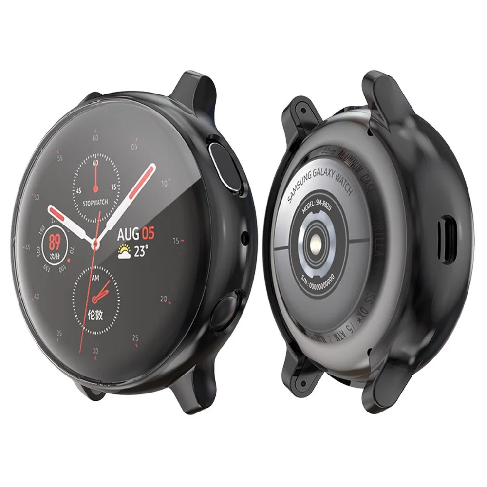 2в1 защита экрана+ чехол для samsung Galaxy Watch Active 2 40 мм 44 мм бампер HD полное покрытие Защитная крышка Coque Active2