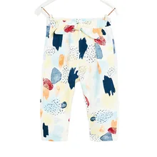 Леггинсы для девочек с перекрестными краями Amazon; летние тонкие детские брюки с принтом; Брюки-Капри; летние леггинсы