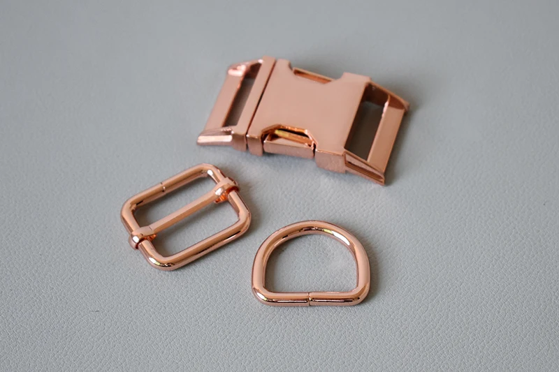 200 sets metal D rings release buckle hardware 25mm webbing for paracord dog collar DIY sewing dog accessories flat adjusters