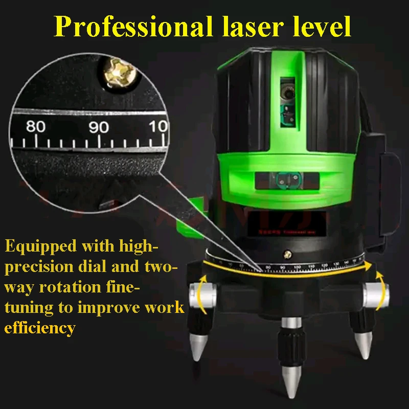 Niveau Laser 4D Ligne Verte 360 Outils laser pour la construction Laser de chantier  Pointeur laser vert Batterie rechargeable de niveau laser Autonivellement  laser en croix Guide laser Unité de nivellement laser