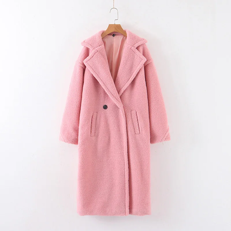 Everkaki Boho зимние куртки из искусственного овечьей шерсти, пальто для женщин, плюшевое пальто, однотонный длинный кардиган-пончо с карманами, Женская куртка, новинка