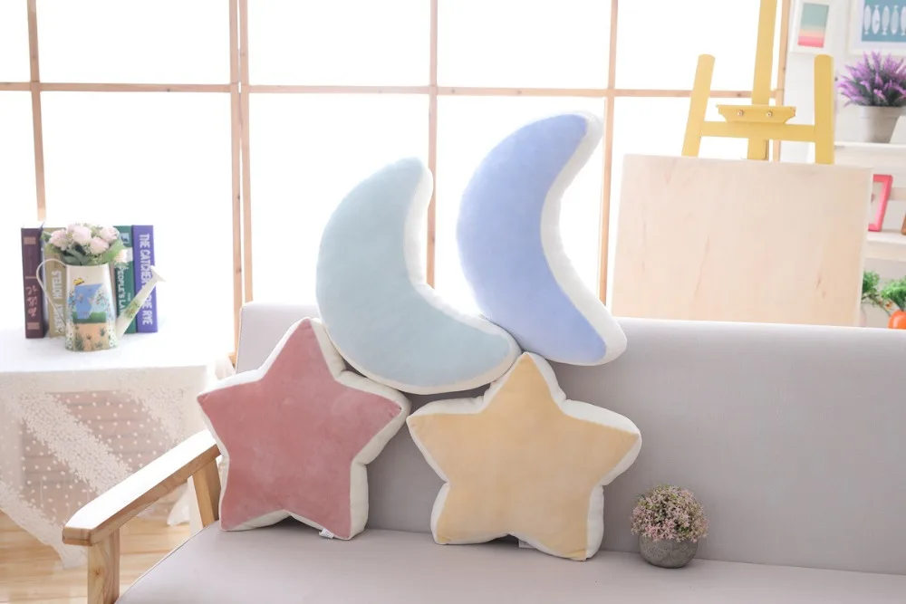 Brinquedos de Pelúcia Decoração da Casa da Foto do Bebê Fantástico Travesseiro Pelúcia Estrela Cadente Rainbow Almofada Shell Bebê Dormindo Prop Céu Lua 5 Brinquedos e hobbies