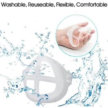 

5Pcs 3D Mouth Mask Support Breathing Assist Help Mask Inner Cushion Bracket Food Grade Silicone Mask Holder Breathable Valve