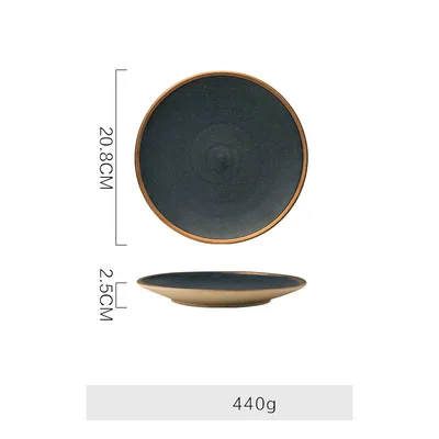 Керамические тарелки слой золота посуда и тарелки наборы матовый набор посуды творческий набор столовых приборов столовые приборы пигментированные посудомоечная машина - Цвет: 8 inch plate