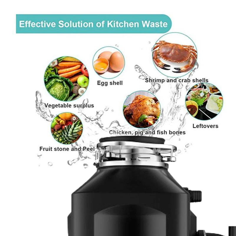 Измельчитель пищевых отходов из нержавеющей стали 750 Вт|food garbage disposer|waste disposergarbage