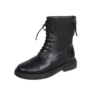 comprar Botas De Trabalho De Estilo De Rua De Microfibra De Alta Qualidade Botas De Trabalho Cinta Do Punk Botas Femininas