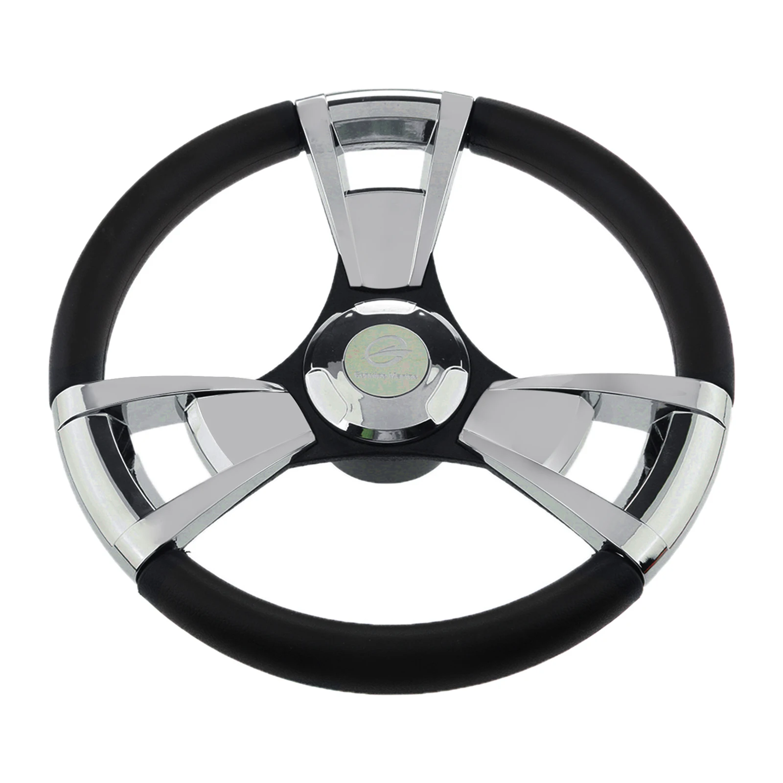 Stainless Steel 3 Polished Spoke Steering Wheel 350mm For Marine Boat 14 inch 350mm racing steering wheel wood inlay classic grain real solid wooden vintage wood steering wheel