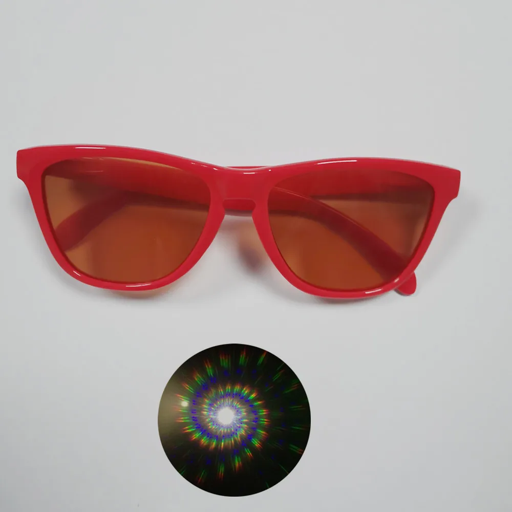 1pc Premium Spiral Diffraction 3D Prism Raves Glasses Plastic For Fireworks Display Laser Shows,Rainbow Gratings Glasses Spirals 