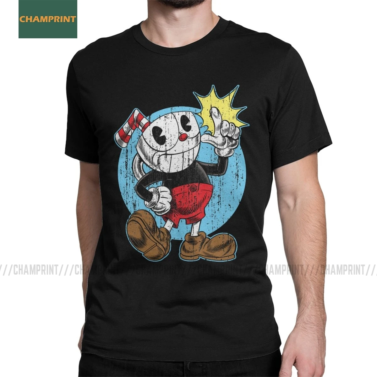 Кубок футболка для мужчин игра Mugman чашки мышь в мультяшном стиле геймер