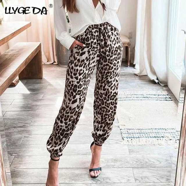 Leopard Woman Summer Trousers  Animal Print Summer Trousers