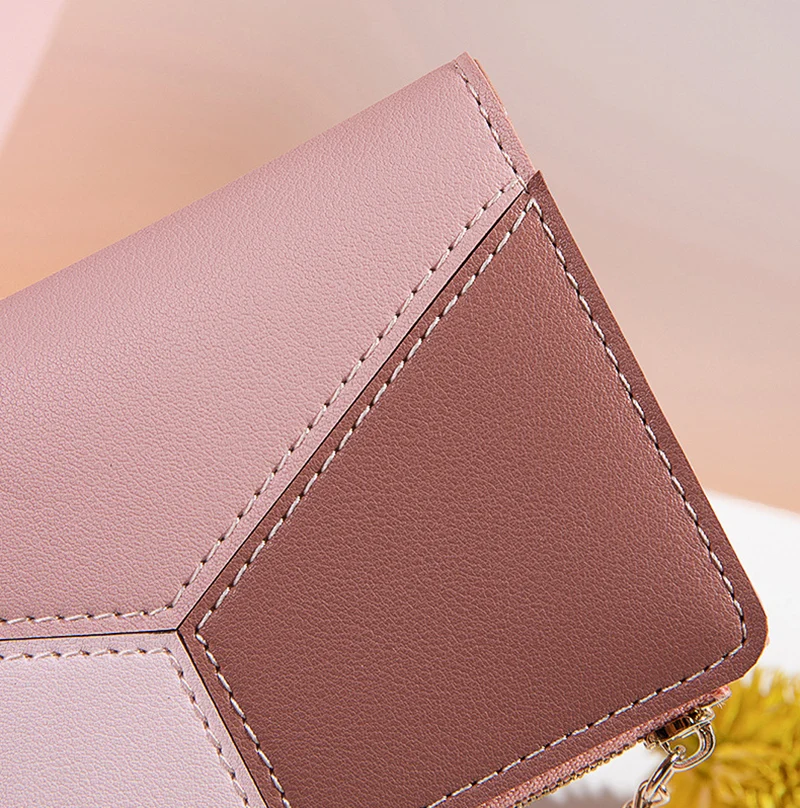 Einfache Stil Kurze Brieftaschen Quaste Hit Farbe PU Leder Geldbörse Karte Halter Kleine Kupplung Frauen Mädchen Handtasche Beutel – Detail 18