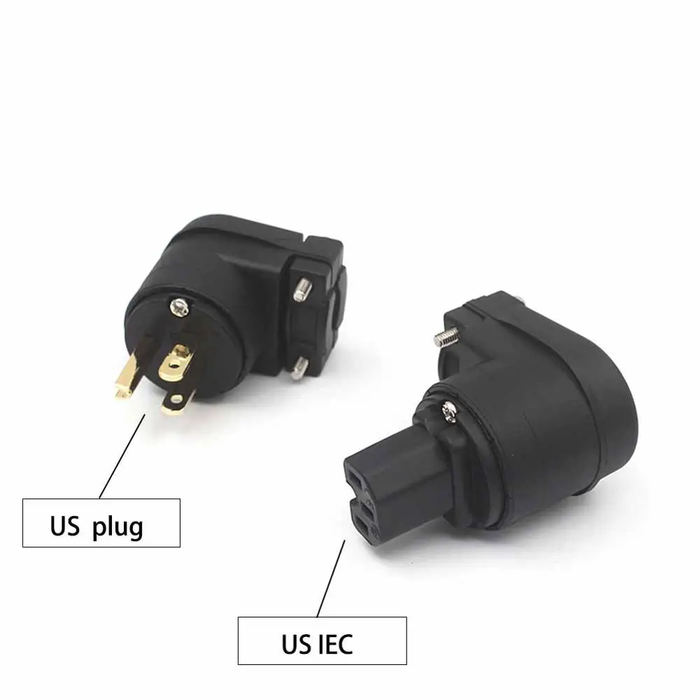 US pair of plugs Студенческий HiFi локоть золотое покрытие США/AU/EU разъем питания IEC разъем музыкальный компакт-диск фильтр динамик усилитель переменного тока Шнур питания Кабельный штекер - Цвет: US pair of plugs