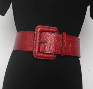 wine red Новые винтажные металлические пряжки широкий корсет кожаные ремни женские универсальные ремни из искусственной кожи винтажные поясные ремни панк ремешки - Цвет: wine red