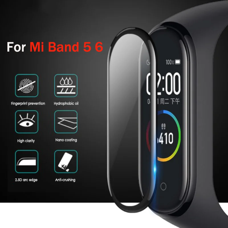 Защитное 3d-стекло для Xiaomi Mi Band 5 6 мягкая пленка 1/2/3/5 шт. | Электроника