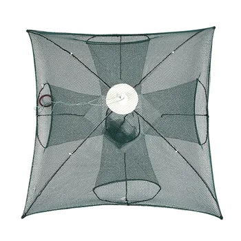 

Portable Foldable 4 Sides 4 Holes Automatic Fishing Net Landing Net Trap Cast Dip Cage Fish Shrimp Trap Fish Net Minnow Crayfish
