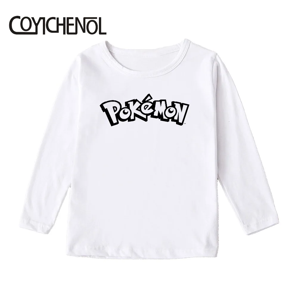 Детская футболка с покемонами; Picachu; детская футболка; коллекция года; сезон лето; От 2 до 12 лет Детская футболка с длинными рукавами и рисунком; топы с рисунками