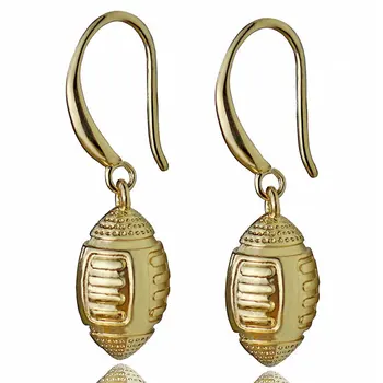 

Football Ball Shaped Earrings Women Stainless Steel Gold Color Wholesale Sport Enamel Jewelry Trendy Drop Earrings