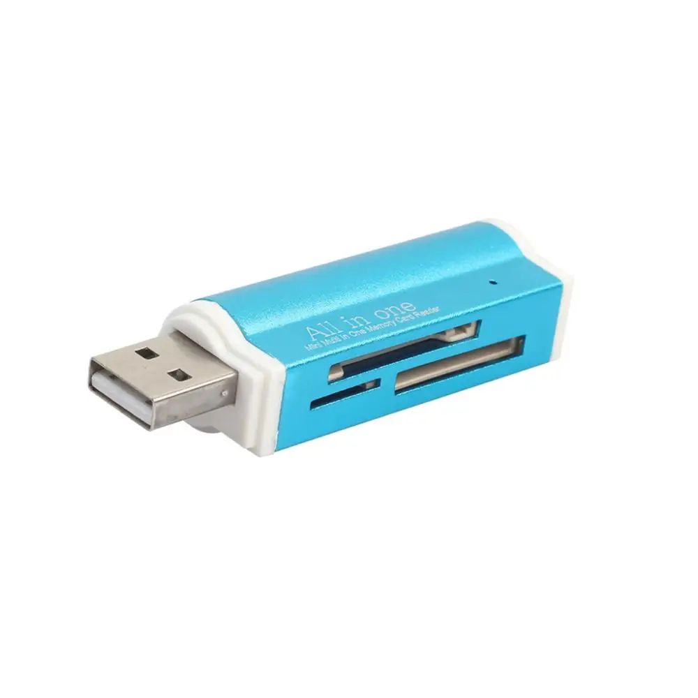 4 в 1 мульти USB карта памяти ридер флэш-накопитель высокоскоростной USB 2,0 для TF Micro SD MMC SDHC M2 - Цвет: Blue