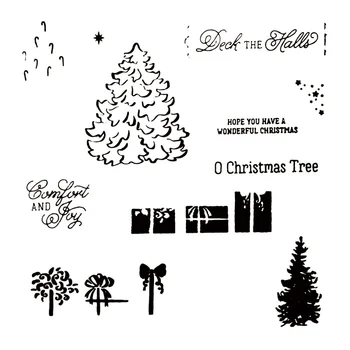 

New 2020 Metal Cutting Dies and Scrapbooking For Paper Making Christmas Trees Embossing Frame Decoration Card Clear Stamps Set
