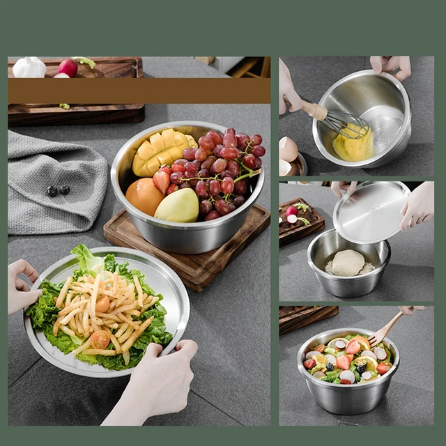 32cm Large Capacity 304 Stainless Steel Mixing Bowl For Kitchen Restaurant  Dinner Soup Salad Bowl Food Vegetable Container - Bowls - AliExpress