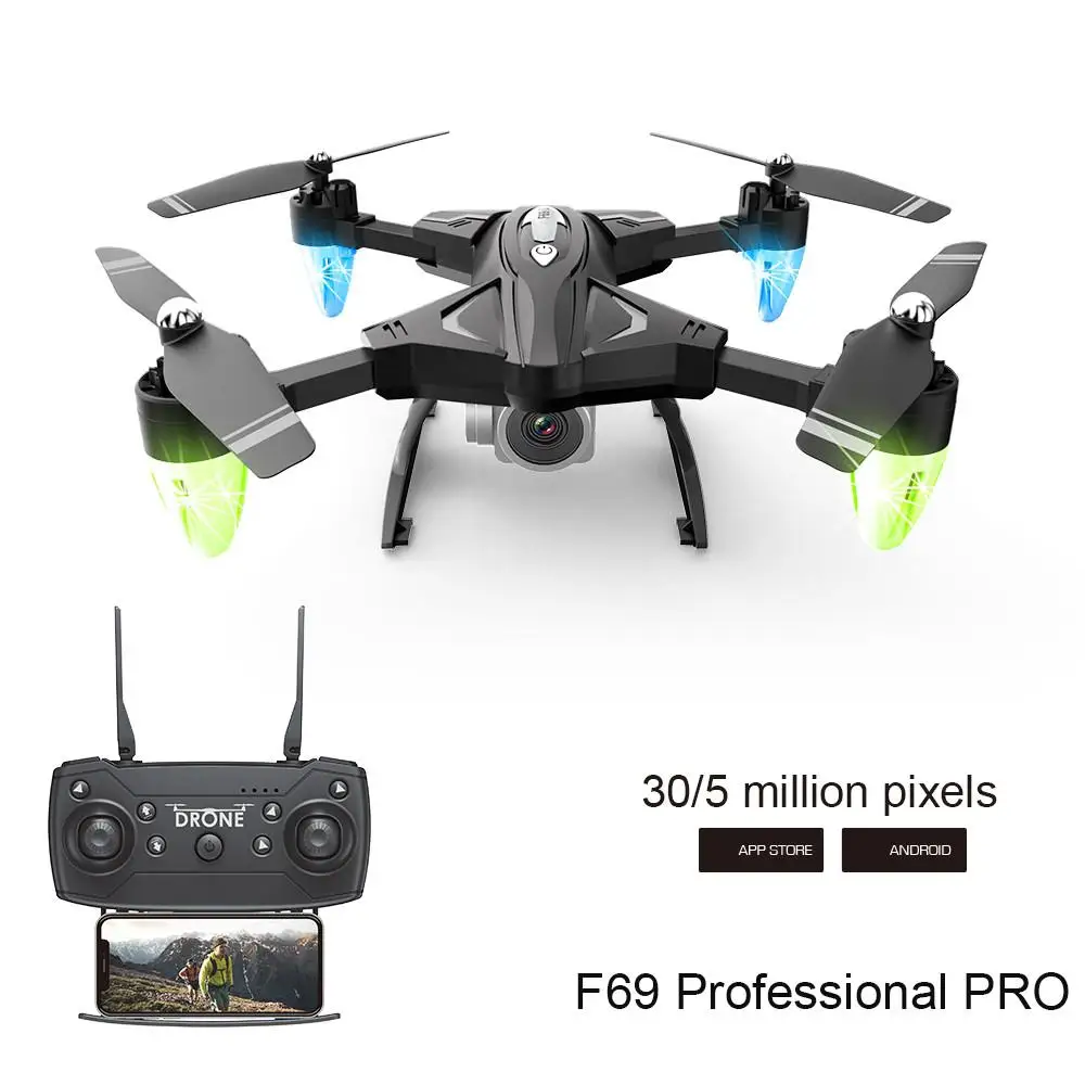 Kuulee F69 wifi FPV камера с высоким режимом удержания складное время полета 18 минут RC Дрон