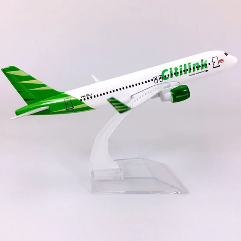 

Collection 1:400 A320-200 Indonesia Citilink airline model airbus 16cm aircraft with base display for child adult