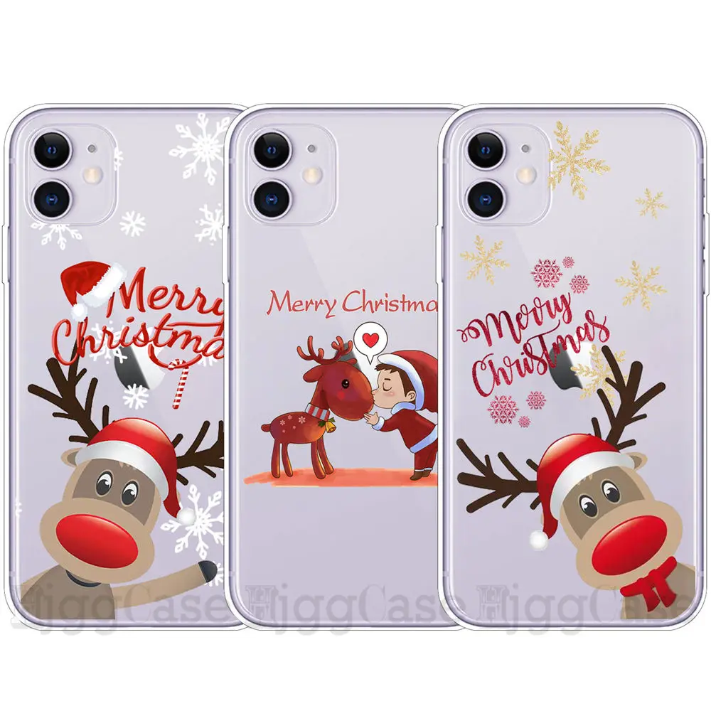 Merry Christmas Case for iPhone 7 6 S 8 Plus 5S SE X XR XS Max New Year gifts elk snow phone iPhone11 Pro | Мобильные телефоны и