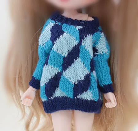 sweater 2 Кукла 1/6 свитер ручной работы Blyth джинсовое пальто кукольный наряд(Fit blyth, ob24, pullip, azone, licca, BJD, ICY, кукла 1/6 - Цвет: sweater 2
