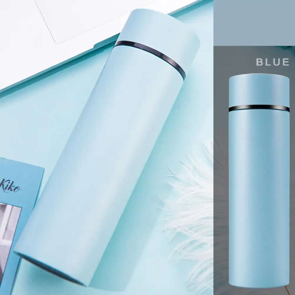 304 Stainless Steel Vacuum Cup Temperature Display Portable Tea Bottle Travel Mug Insulation Cup Gift Flasks 480ml For Business - Цвет: Blue