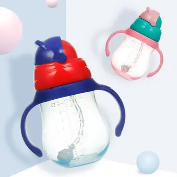

Kids Baby Water Bottle Cup Portable Feeding Bottles With Straw Leak Proof Durable Cup With Handle