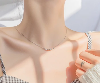 

New High Quality Real S925 Beauty Pendant Fine Jewelry Necklace Pendants Chain Rose Gold Fashion Accessories Jewel Lady Gifts