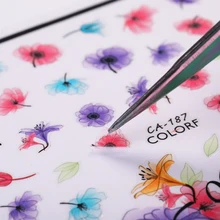 3D наклейки на ногти цветок растения переводные наклейки для ногтей 3D наклейки s бумага смешанные узоры Улитка искусство Советы украшения «сделай сам» дизайн