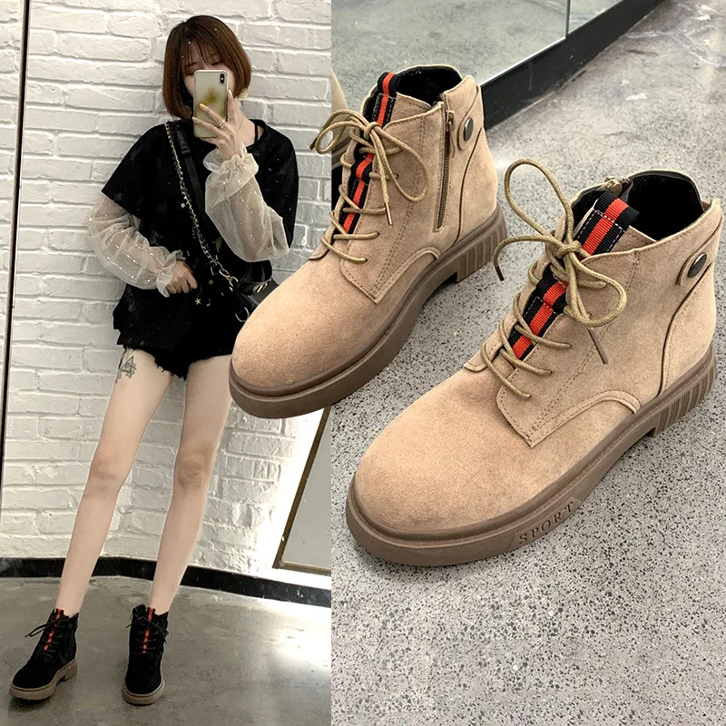 

Martin Boots Women's 2019 Autumn Korean-style Casual Side Zipper Solid Color Short Boots Women's