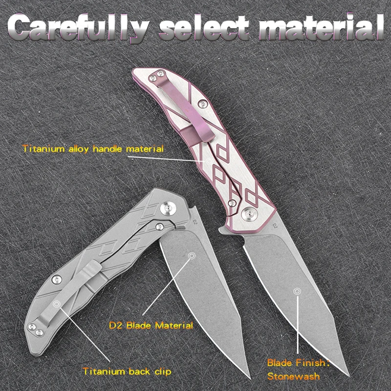 当店取り扱い 屋外で使用するためのポケットナイフ3008 チタンハンドル付き折りたたみナイフ 戦術的な軍用サバイバル機器 割引 通販 サイト Industrialchillan Cl